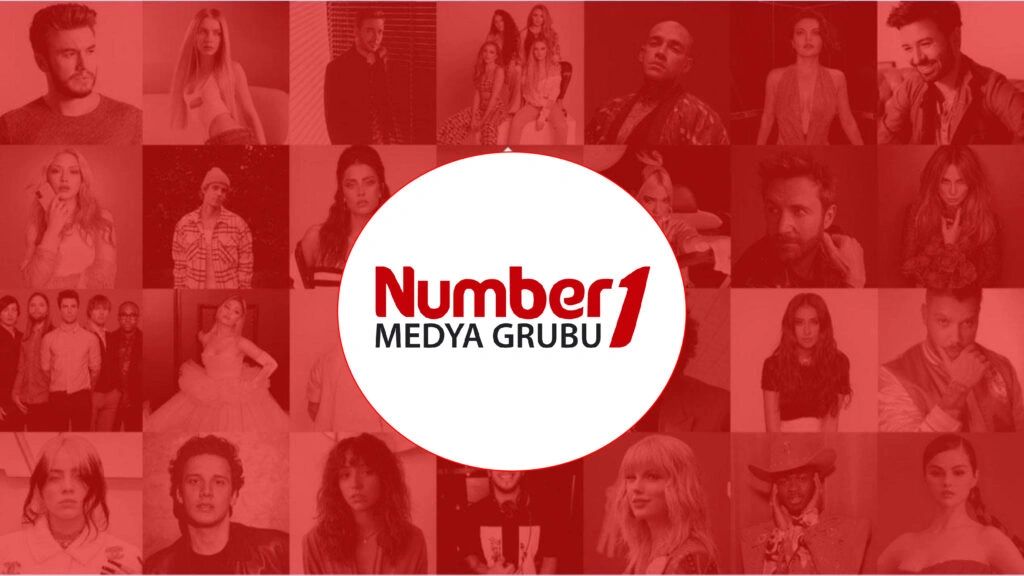 Number1 Medya Grubu logosu ve çeşitli ünlülerin montajı.
