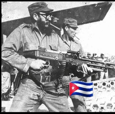 Two armed soldiers in military attire, with a Cuban flag emoji overlay.