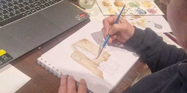 Creating bespoke designs in both hand painted and digital imaging. using SketchUp and water colour