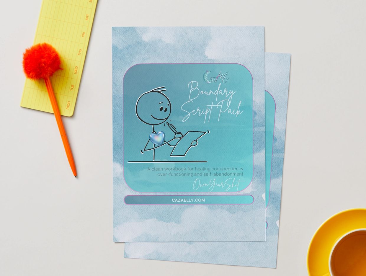 Workbook titled 'Boundary Script Pack' with a cute stick figure drawing.