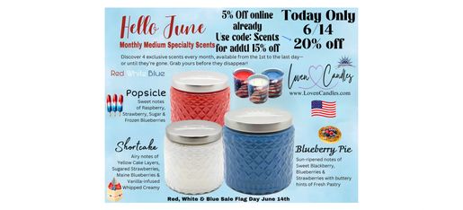 Sale candles
Red white and blue
USA support
Made in USA
Scented candles
Love candles
Sunset Scents