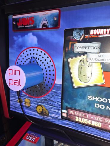Jaws arcade game with shark and pin pal attachment.