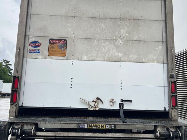 Rear of a trailer with a Maxon liftgate.







