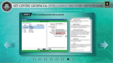 Instruction screen for geospatial data entry with step guidance.