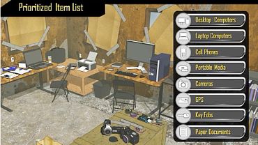 Office desk with multiple computers and gadgets, showing a prioritized item list.