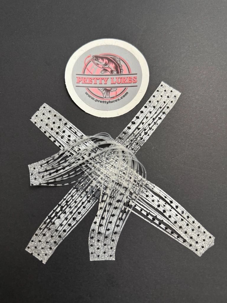 Silicone Skirt tabs ( Silver Black )