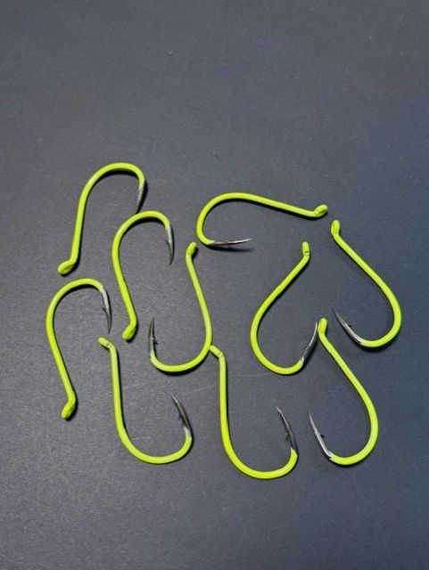 5/0 Chartreuse UV Offset Octopus Hooks 10 pack