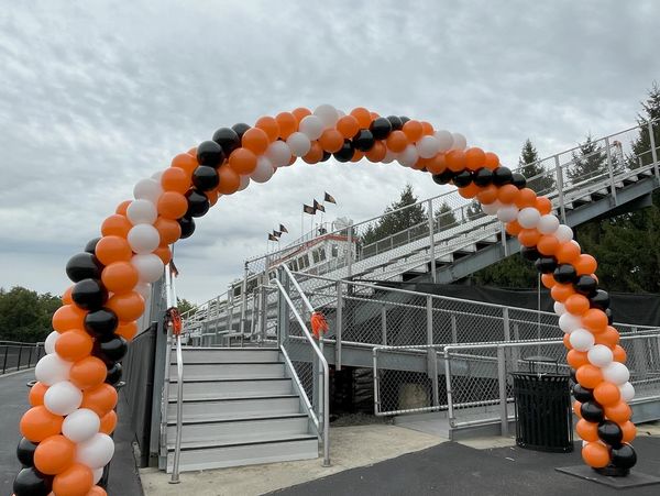 Black, White, Orange, Classic Balloon Arch 