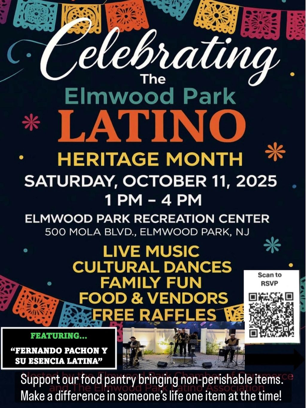 Elmwood Park Latino Heritage Month celebration event details.