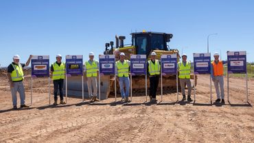 Attendees gathered for the Bunnings and Homemaker Centre sod turning ceremony, Karratha