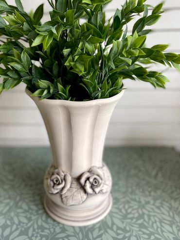 handmade white terra cotta rose bud vase