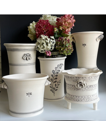 handmade white terra cotta pottery