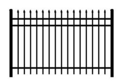 Omaha Fence Company 3 Rail With Spears  Aluminum Fence.