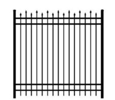 Omaha Fence Company 4 Rail With Alternating Spears  Aluminum Fence.