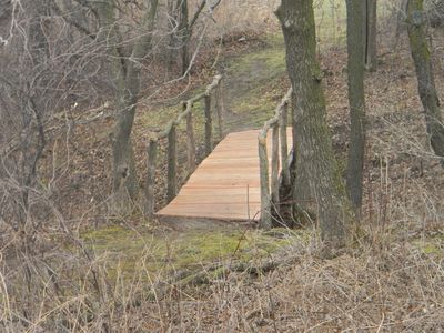 This bridge was an eagle scout project in our playscape.