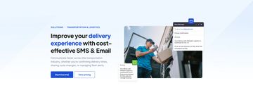 Transportation & logistics business solution page