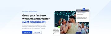 Entertainment business solution page