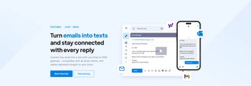 Email to SMS service converts emails into texts for easy communication.