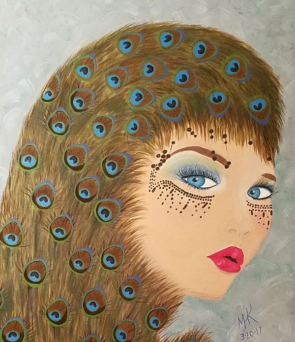 Madame Peacock, 2017 [36x30 acrylic] 