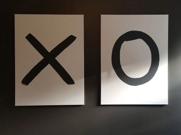 X and O - Laurie, 2017 [36x30 acrylic]  (Sold)