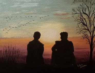 Watching the Sun, 2018 [20x16 acrylic/ canvas]  (Sold)