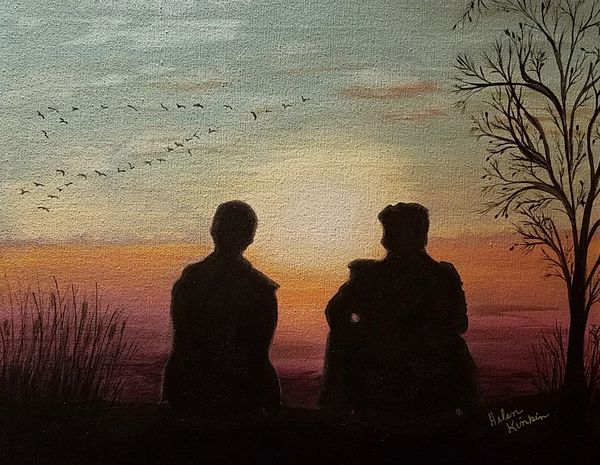 Watching the Sun, 2018 [20x16 acrylic/ canvas]  (Sold)