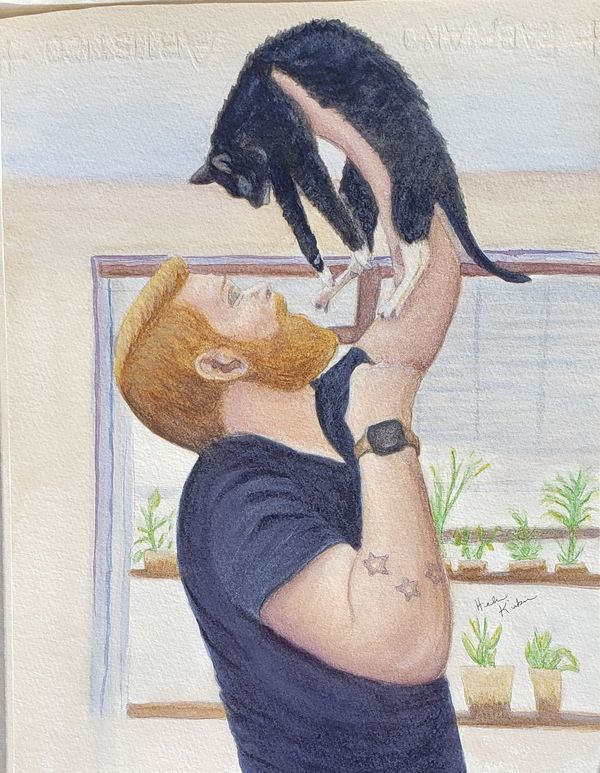 Jimmy and Nigel, 2020 [14x11 watercolor / paper]  (Sold)