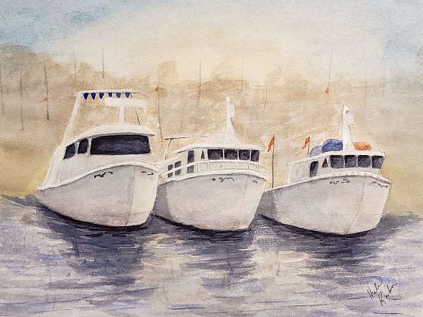 3 Boats, 2020 [14x11 watercolor] 