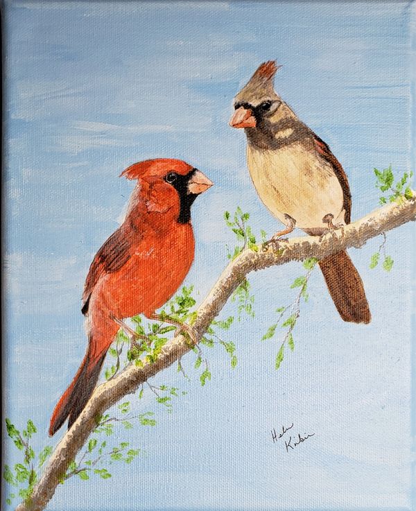 Cardinals, 2020 [8x10 acrylic] 