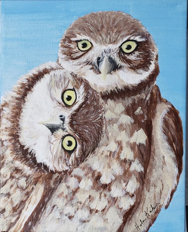Burrowing Owls, 2020 [8x10 acrylic]  SOLD