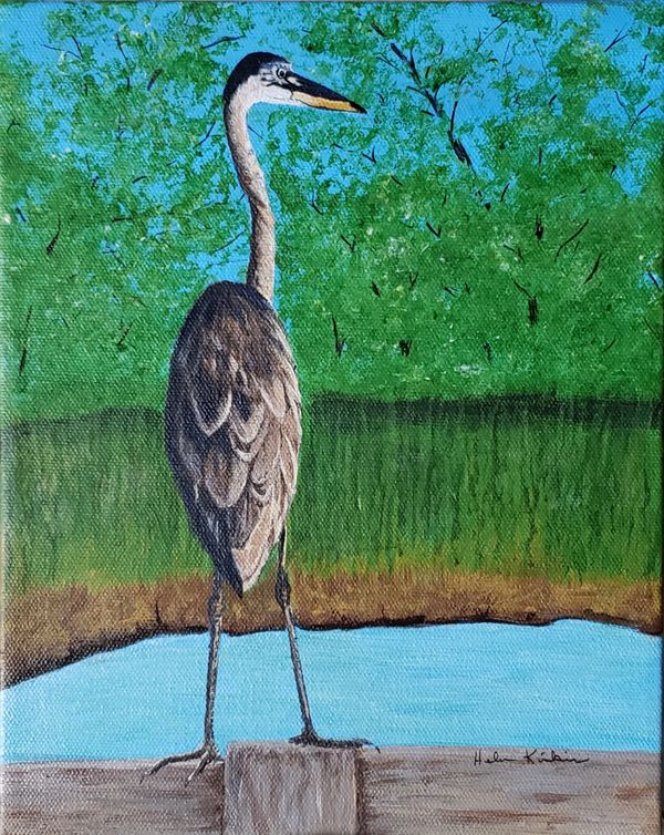 Blue Heron, 2020 [8x10 acrylic] 