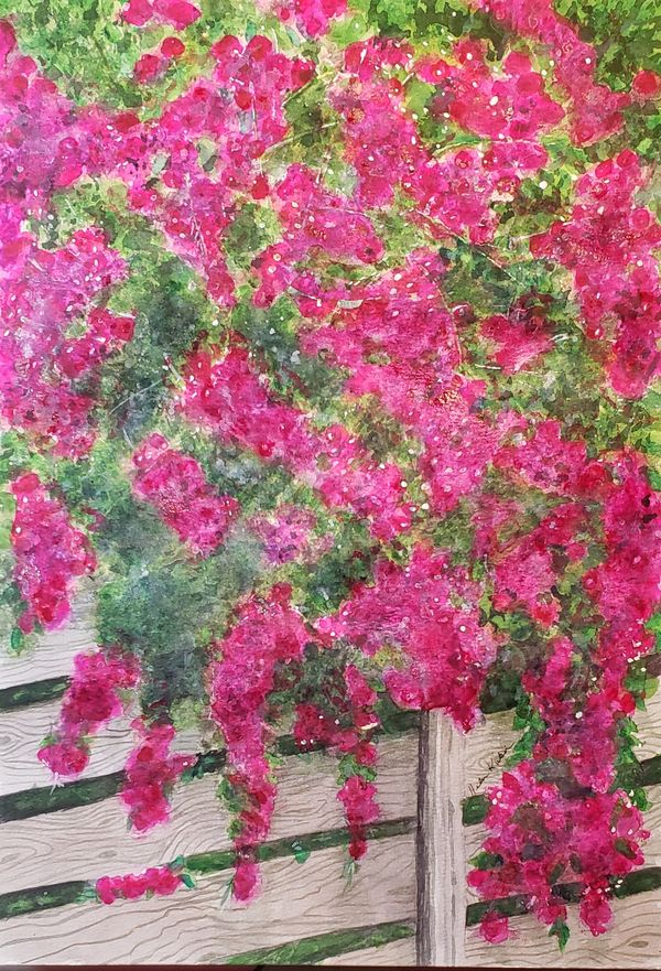 Flowering Fence 1, 2021 [11x14 Watercolor] 