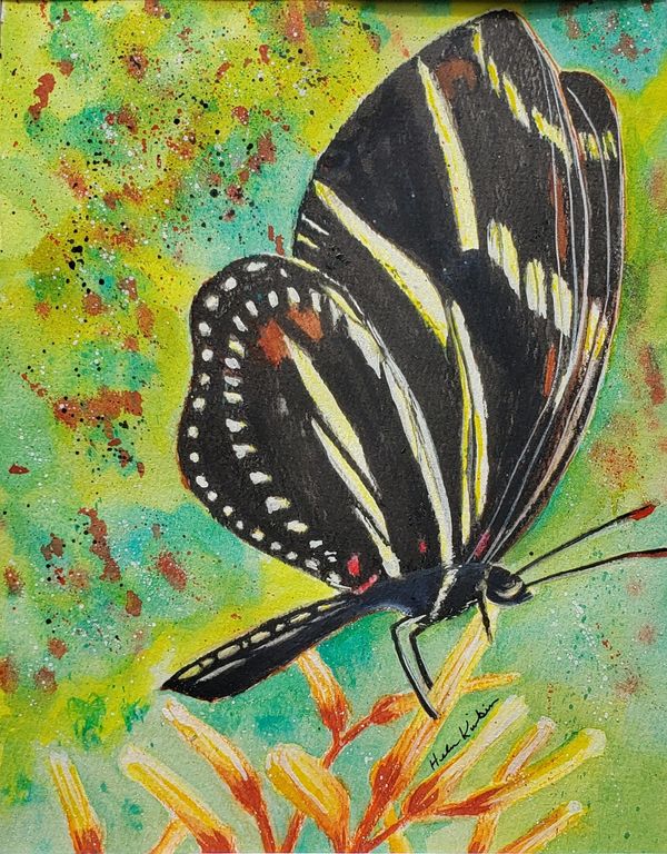 Zebra Longwing, 2021 [8x10 Watercolor] 