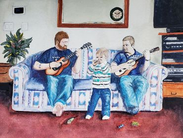 Musical Trio, 2021 [11x8 Watercolor]  (Sold)