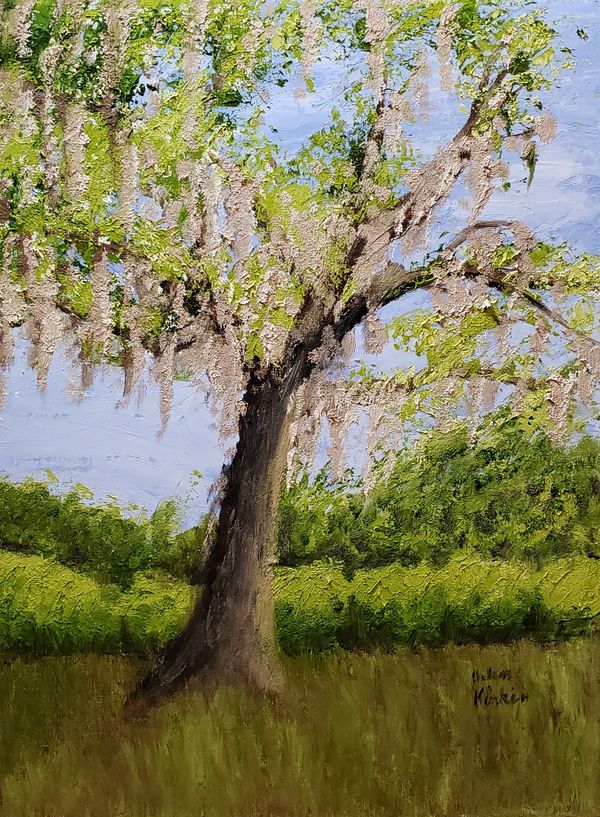 Spanish Moss, 2021 [12x16 Cold Wax and Oil] 