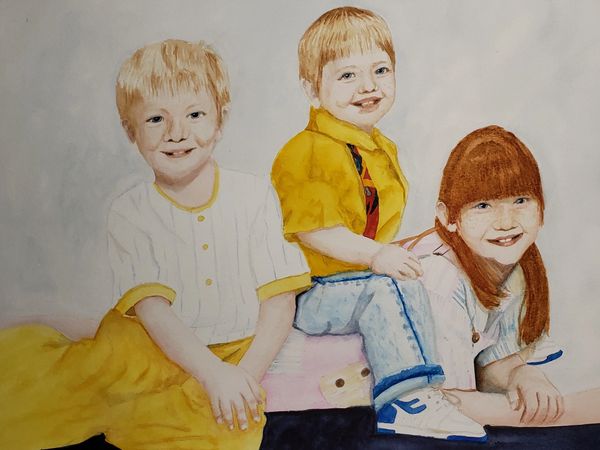 My Three Monkeys, 2021 [14x11 Watercolor]  (Sold)