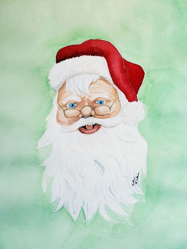 Santa Face, 2021 [8x10 Watercolor] 