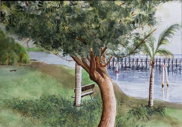 Franklin Locks #1 (pleinair), 2022 (14x11 Watercolor)