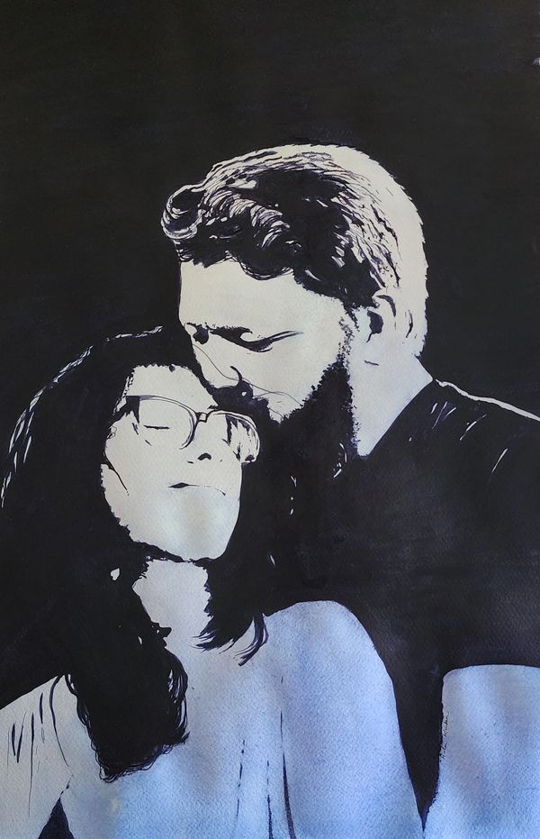 J & T  blue, 2023 [15x22 Watercolor]    # 23-231 SOLD