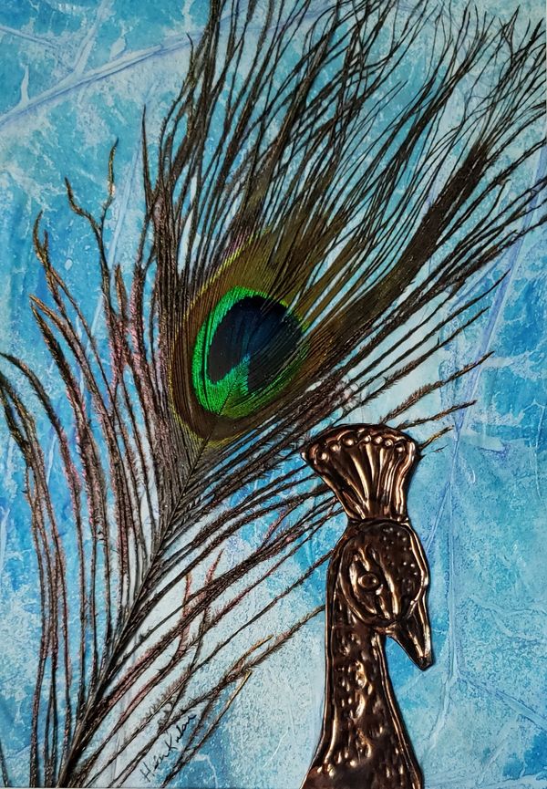 Peacock Feather, 2022 [5x7 Collage]    # 22-183