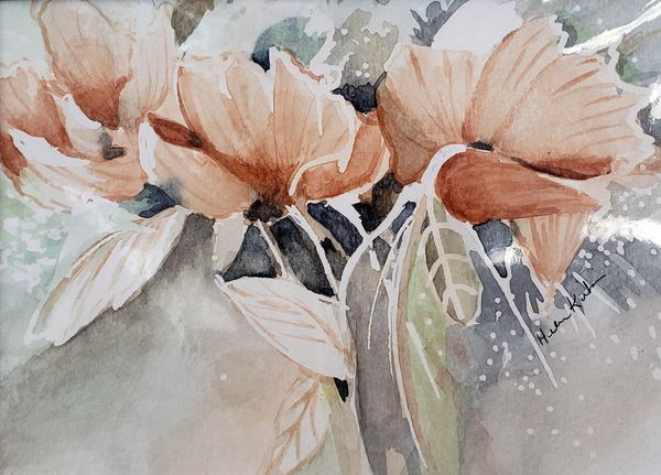 Soft Flower sample, 2022 [7x5 Watercolor]  (Sold)   # 22-185