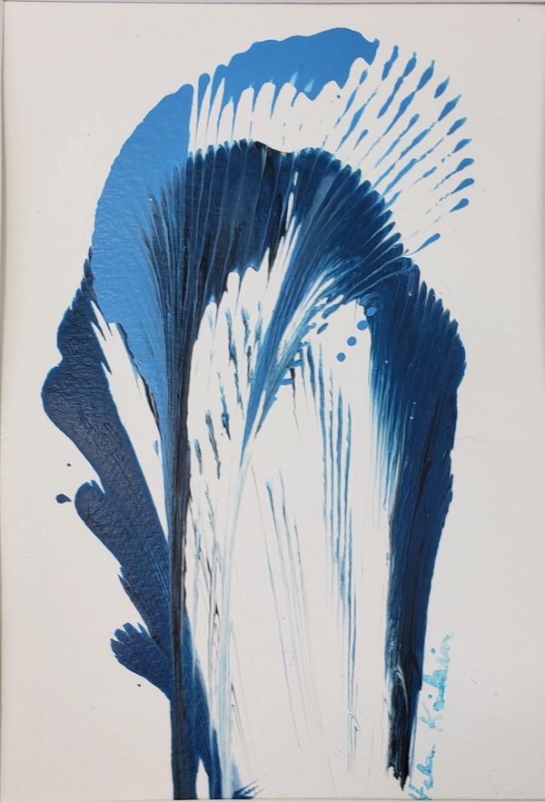 2 swirls chain demo, 2022 [5x7 Acrylic]  (Sold)   # 22-186