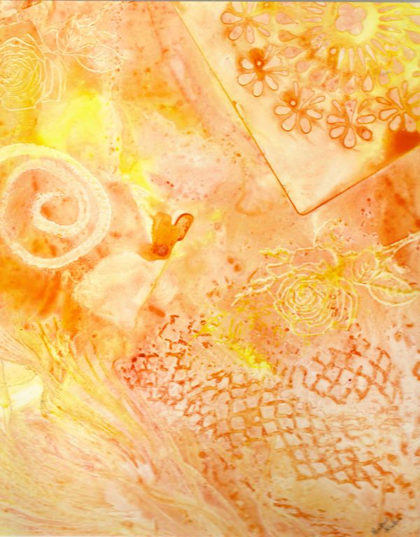 Orange popsicle on yupo, 2022 [8x10 Watercolor]    # 22-189