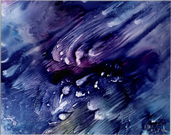 Meteor Shower on yupo , 2022 [10x8 Watercolor]    # 22-192