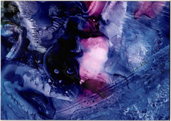 Catfish on yupo, 2022 [7x5 Watercolor]    # 22-194  SOLD