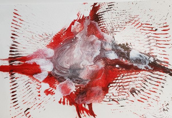 Red Cross expanse, 2022 [5x7 Acrylic] (Sold)   # 22-206