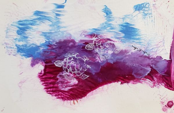 Turtle Splash, 2022 [5x7 Acrylic] (Sold)   # 22-208