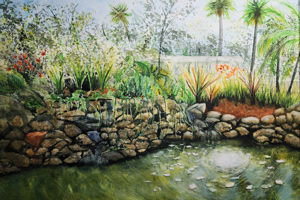 Rum Bucket Pond, 2023 [21x14 Watercolor]    # 23-223