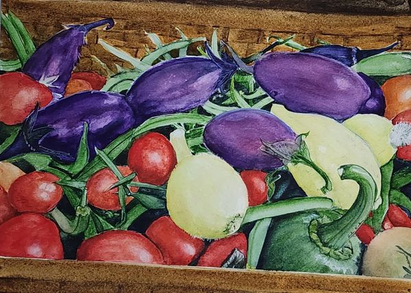 Garden Produce, 2023 [8x10 Watercolor]    # 23-240