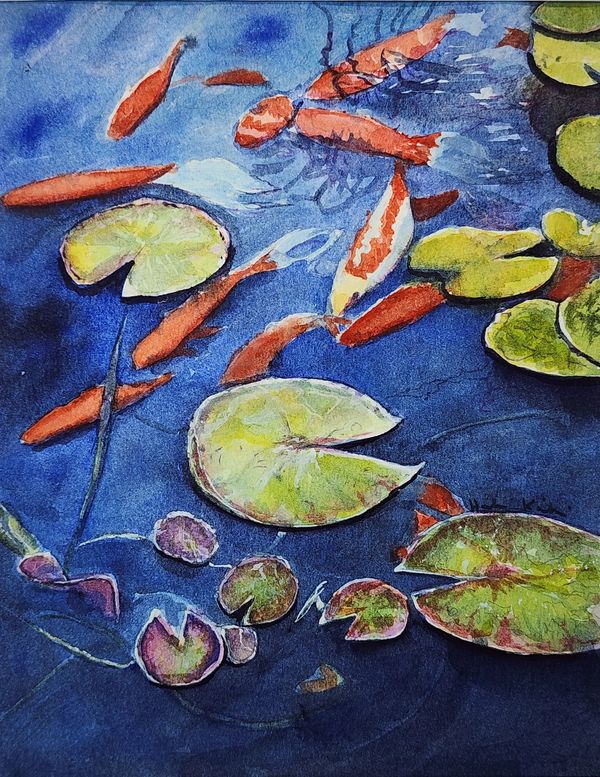 Koi Pond, 2024 [8x10 Watercolor]    # 24-253